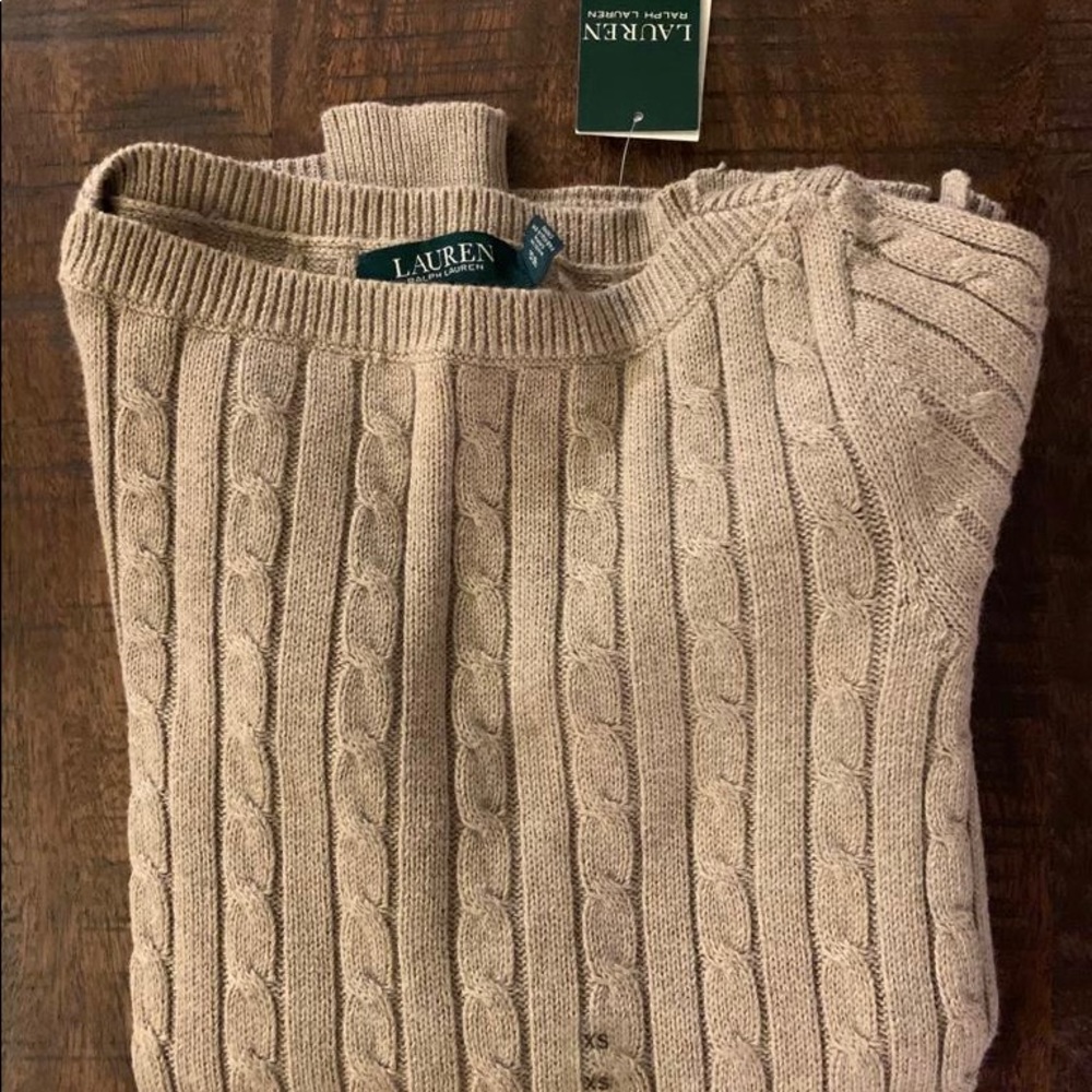 Ralph Lauren Cable Knit Sweater XS Oatmeal HT